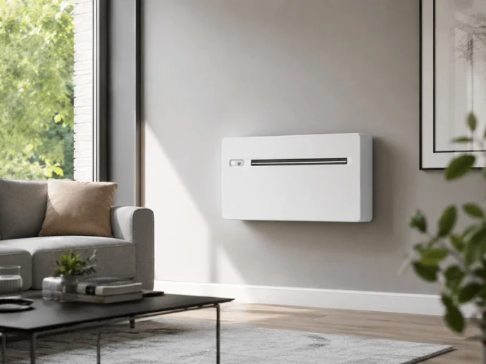 Airco zonder buitenunit in een woonkamer