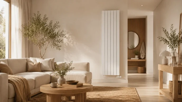 Stelrad designradiator in een moderne woonkamer als stijlvolle verwarmingsoplossing