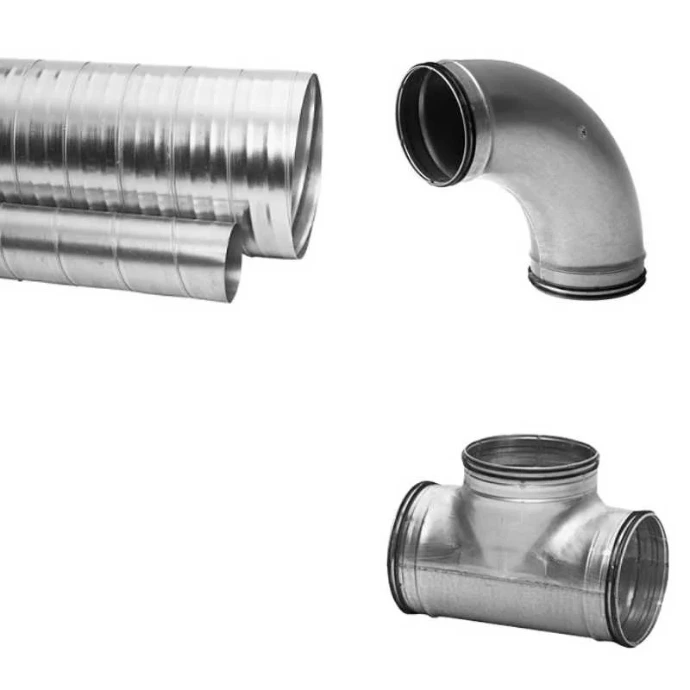 Gegalvaniseerde opbouwleidingen voor een ventilatiesysteem met Easykit